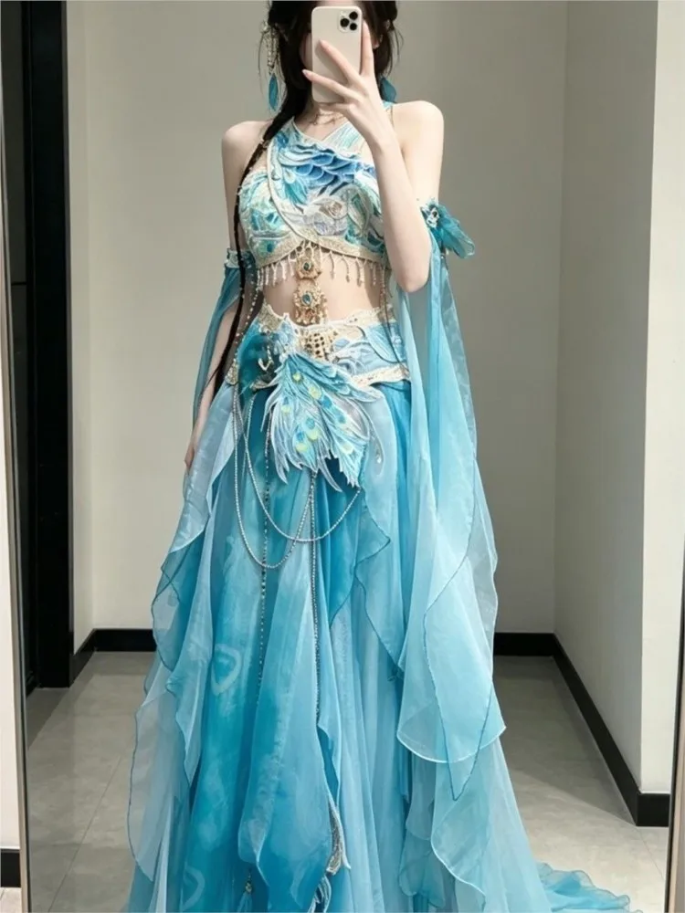 Exotic Western Style Machine Embroidery Suit Gradient Printing and Dyeing Clothing