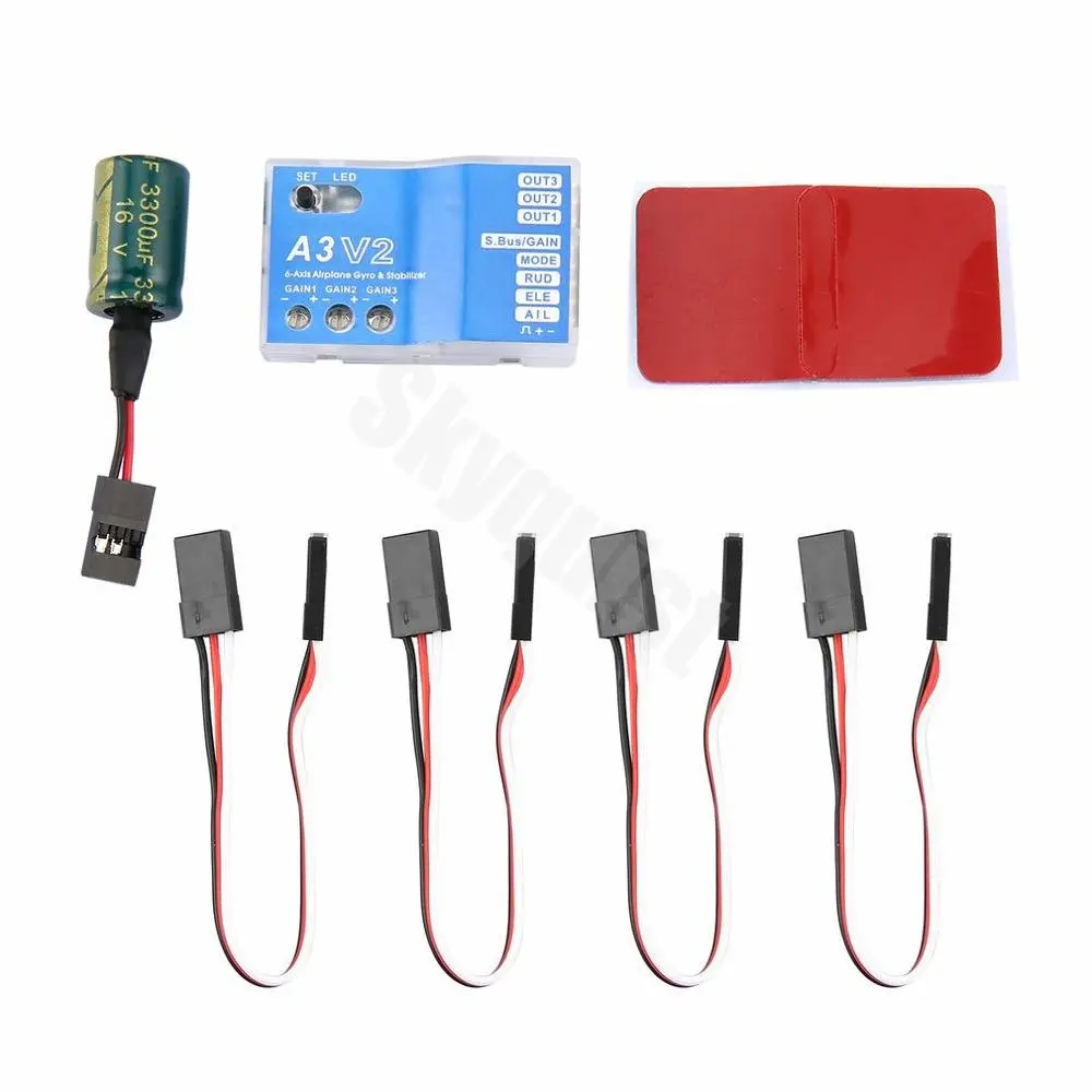 High-quality 3 Axis Gyro A3 V2 Aeroplane Flight Controller Stabilizer for RC Airplane Fixed-wing Copter