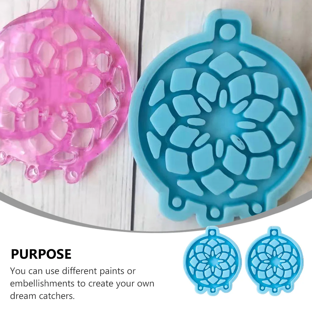 드림 캐처 키 체인 펜던트에 대한 DIY 실리콘 금형 교수형 nament 공예 수지 주조 트레이 쉬운 Demold 쥬얼리 액세서리