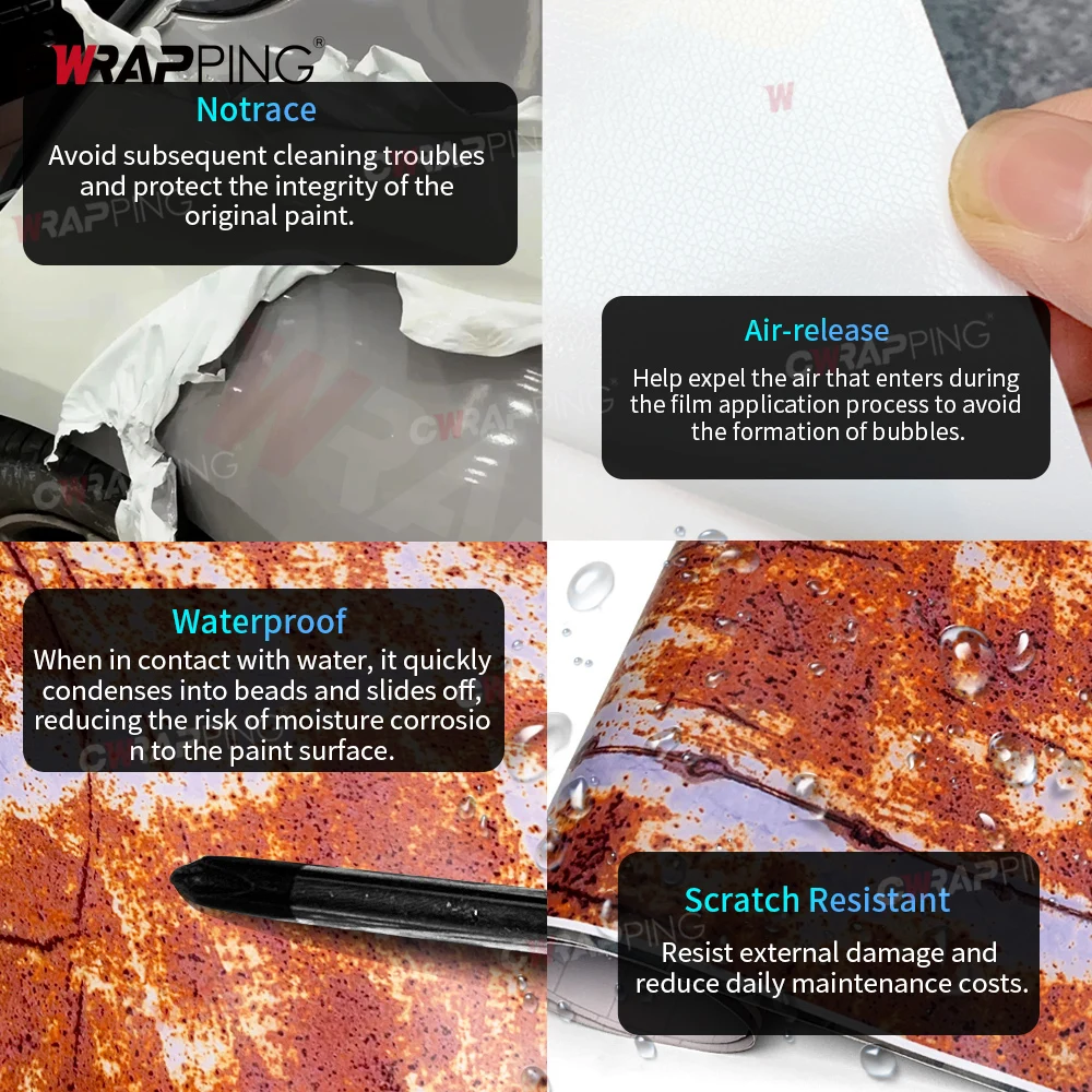 الصدأ التمويه فيلم مقاوم للماء لوازم سيارة التفاف الفينيل ورقة للسيارات اكسسوارات السيارات في الهواء الطلق على الطرق الوعرة اكسسوارات ملصق #4