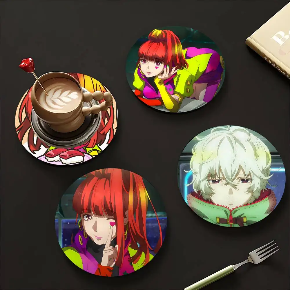 1pc G-N-OSIA Wooden Coaster Colour Printing Cup Mat Home Desk Decoration Gifts