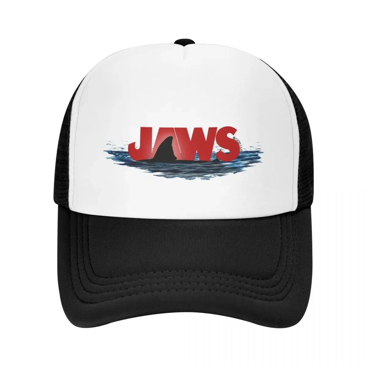 JAWS LOGO with GREAT WHITE SHARK FIN EMERGING FROM THE OCEAN SURFACE Baseball Cap Horse Hat beach hat New Hat Women Caps Men's