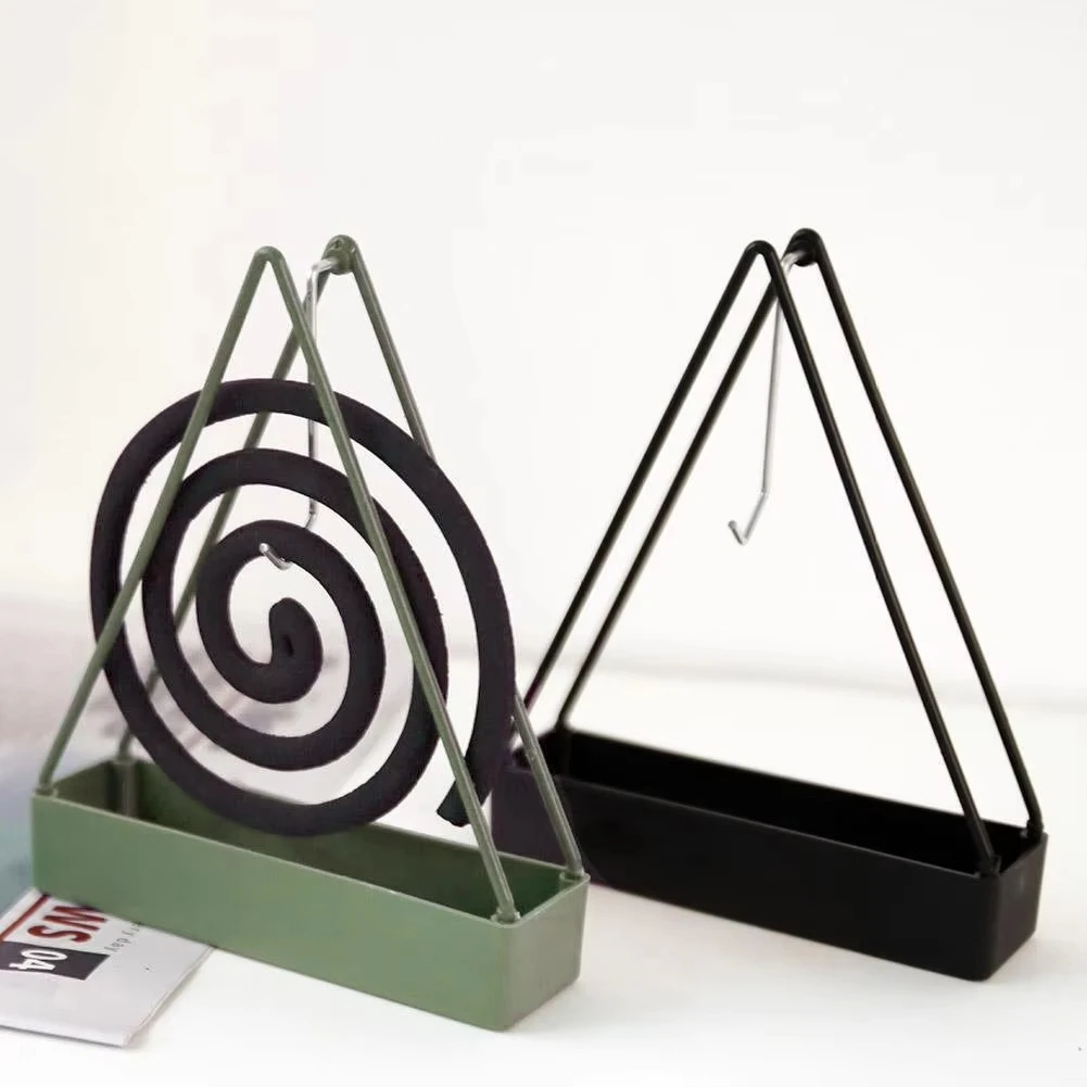 Iron Mosquito Coil Holder Incense Holders with Tray Coil Incense Burner Frame Repellent Incense Rack for Household Bedroom Patio