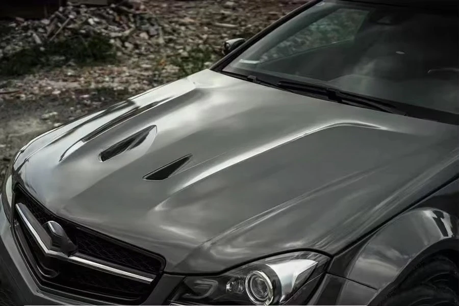 Black Series Type Carbon Front Engine Hood Bonnet Cover for C Class W204 C63 2011+