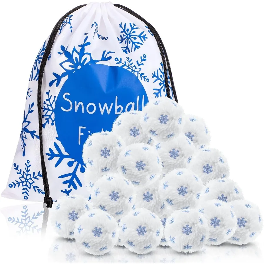 36 قطعة من كرات الثلج المزيفة لكرات الثلج المصنوعة من القطيفة الناعمة مع حقيبة تخزين مثالية لديكور شجرة عيد الميلاد والطفل الداخلي والخارجي
