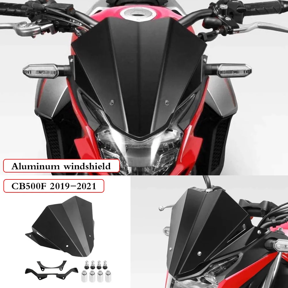 

For HONDA CB 500F 500 CB500 F cb500f 2019 2020 2021 Moto Accessories Aluminum windshield Windscreen Wind Shield Deflector Screen