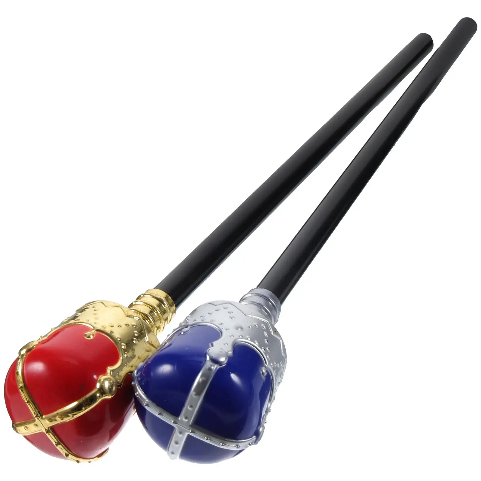 

2 Pcs W Props King Scepter Red Blue Lightweight Halloween Costume Party Decoration Cosplay Accessory Fits Most