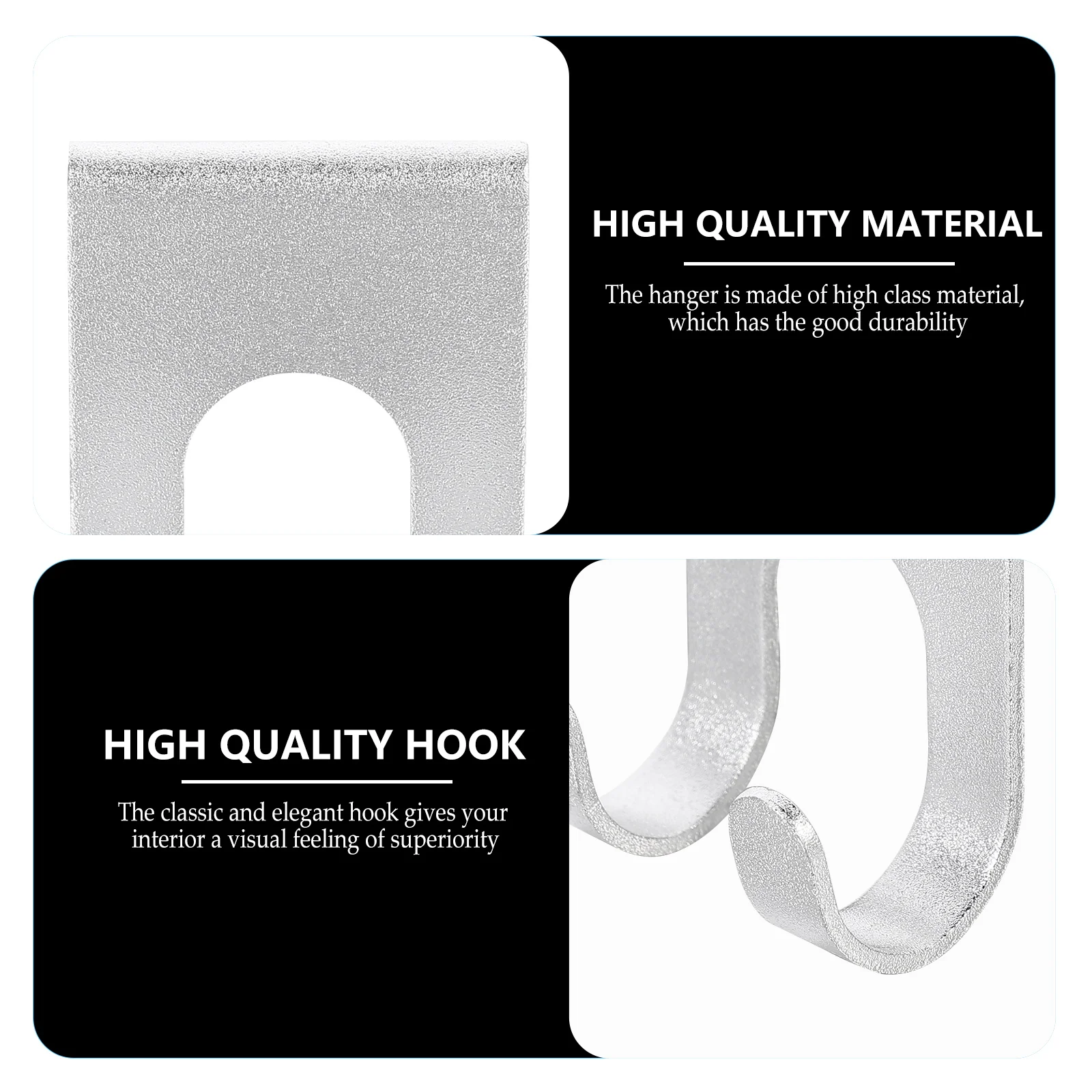 

8pcs Punch Free Hooks Aluminum Wall Hangers Compact Storage Bath Towel Scarf Keys Hat Razor Elegant Dual Hook Design Practical