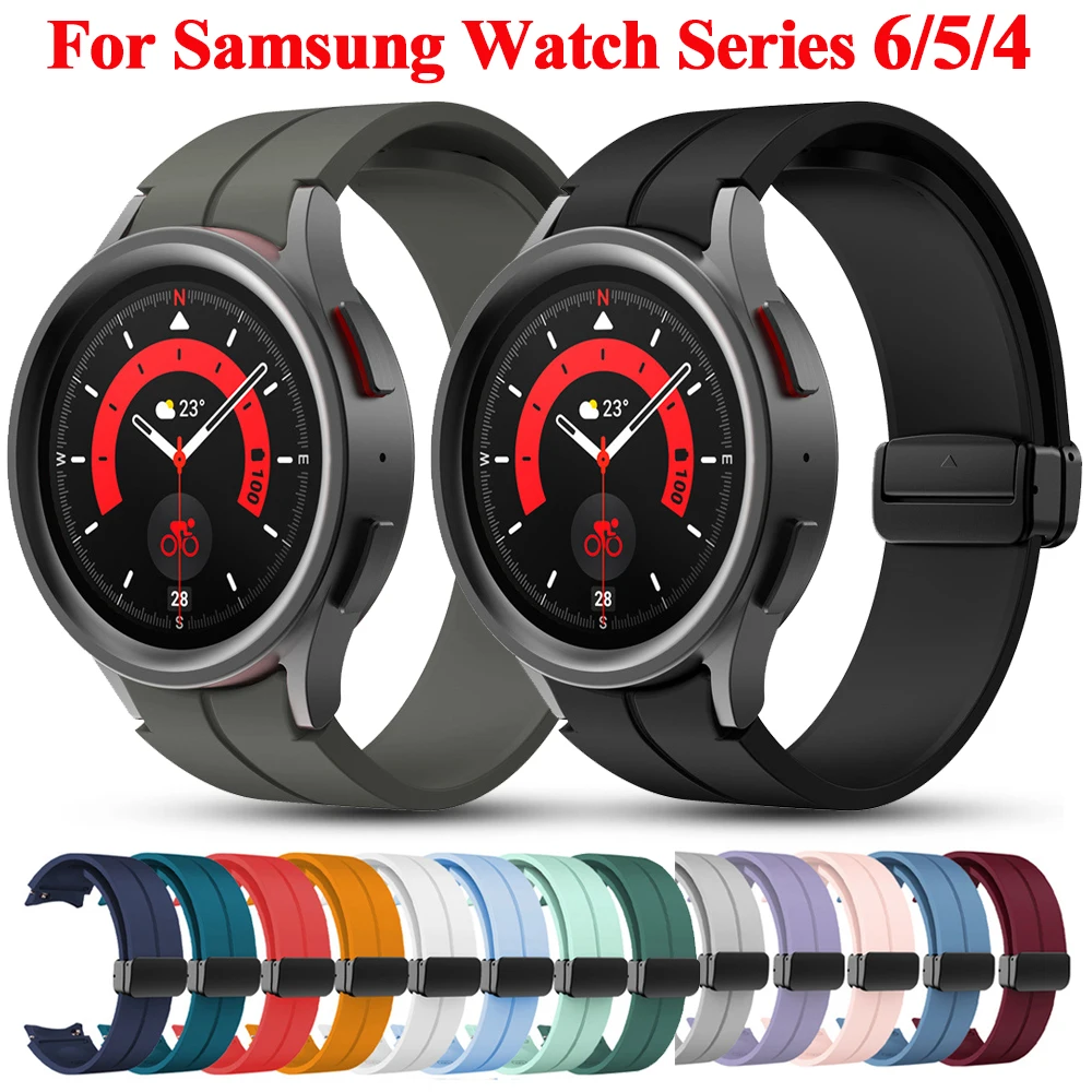サムスンギャラクシー用のクラシックなシリコンウォッチストラップ,サムスンギャラクシー用の磁気スポーツバンド4, 5プロ,6, 40mm, 44mm, 43mm, 47mm, 44mm