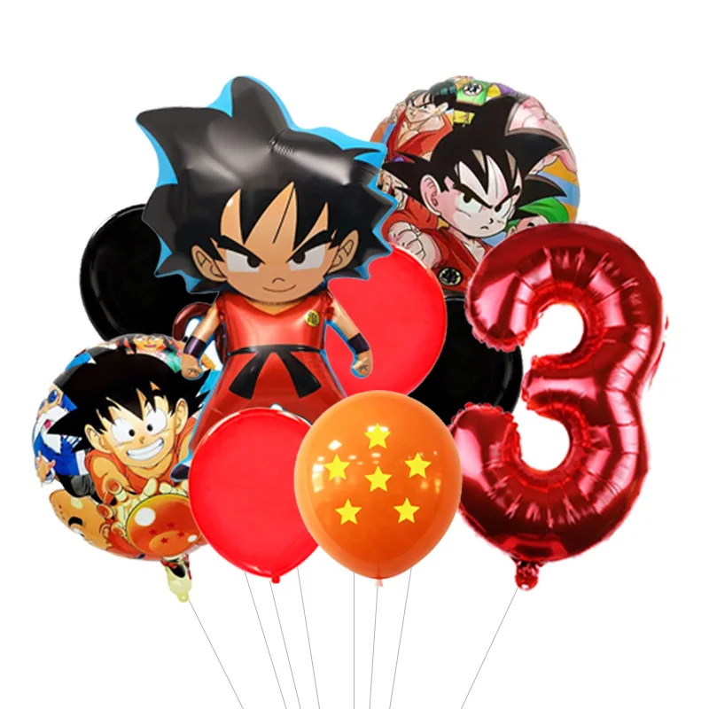 Mini Four Star Dragon Ball Foil Balloon Five Inch Mylar for Anime Themed Cake Topper or Keychain Party Favor