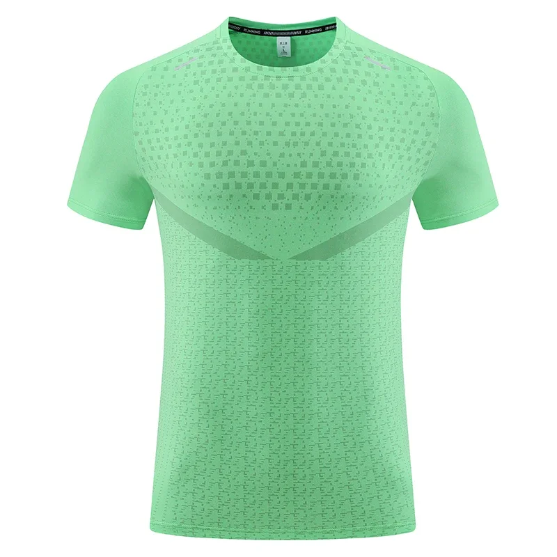 Summer Men's T-shirts Sport Running Tops Quick-drying Breathable Crew Neck Short Sleeve Pullover Outdoor Workout Men Clothing