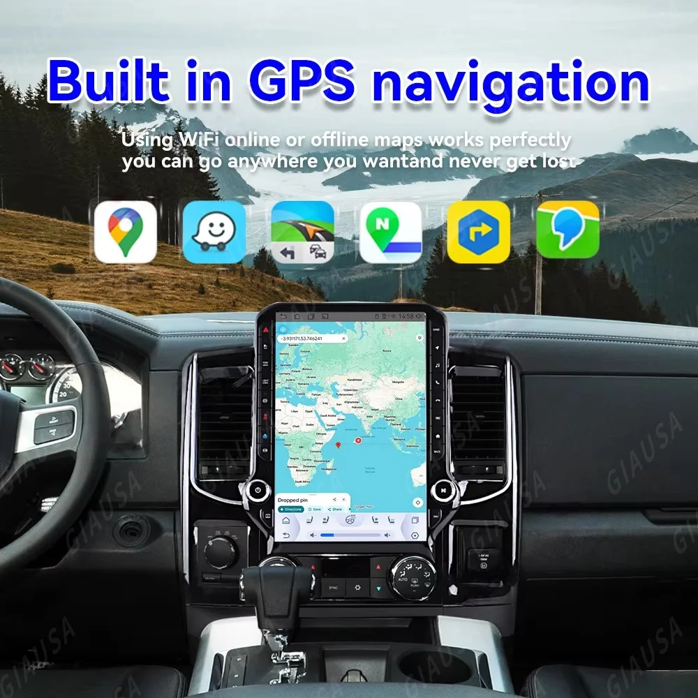 14.5 Inch For Dodge RAM 1500 2500 3500 2008 2009 -2012 Screen Android 14 Car Multimedia Player Stereo Receiver Radio GPS 4G WIFI