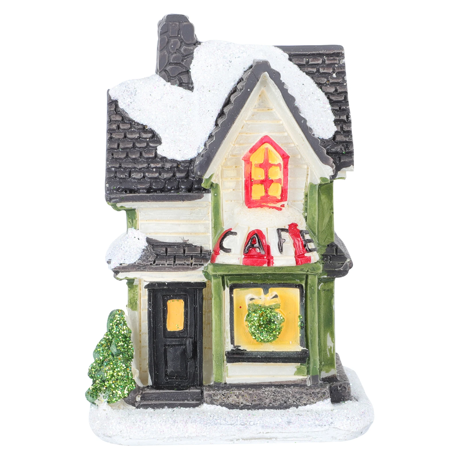 

LED Christmas Mini Luminous Retro Decor Smooth Resin Warm Fairy Micro House Decor Xmas Party L Micro