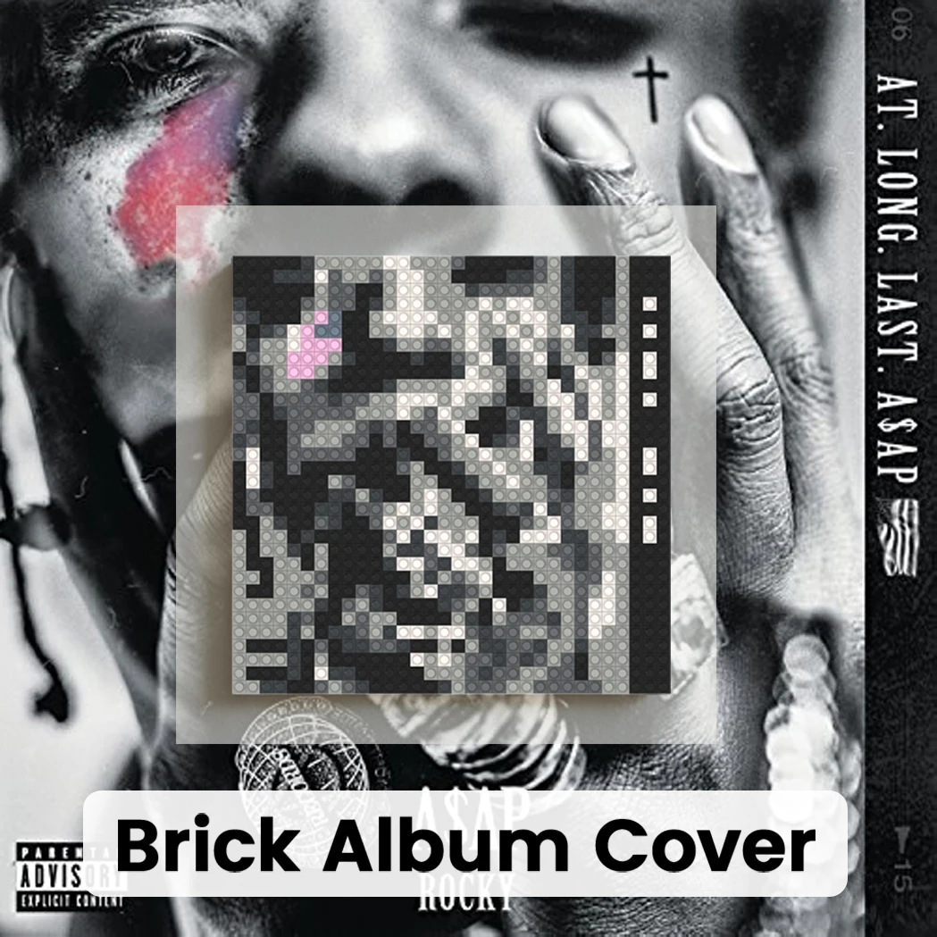 

A-ASAP Rocky Rapper Singer Music Album Cover MOC Building Blocks Pixel Mosaic Art Wall Decor Painting Room Decoration Gift