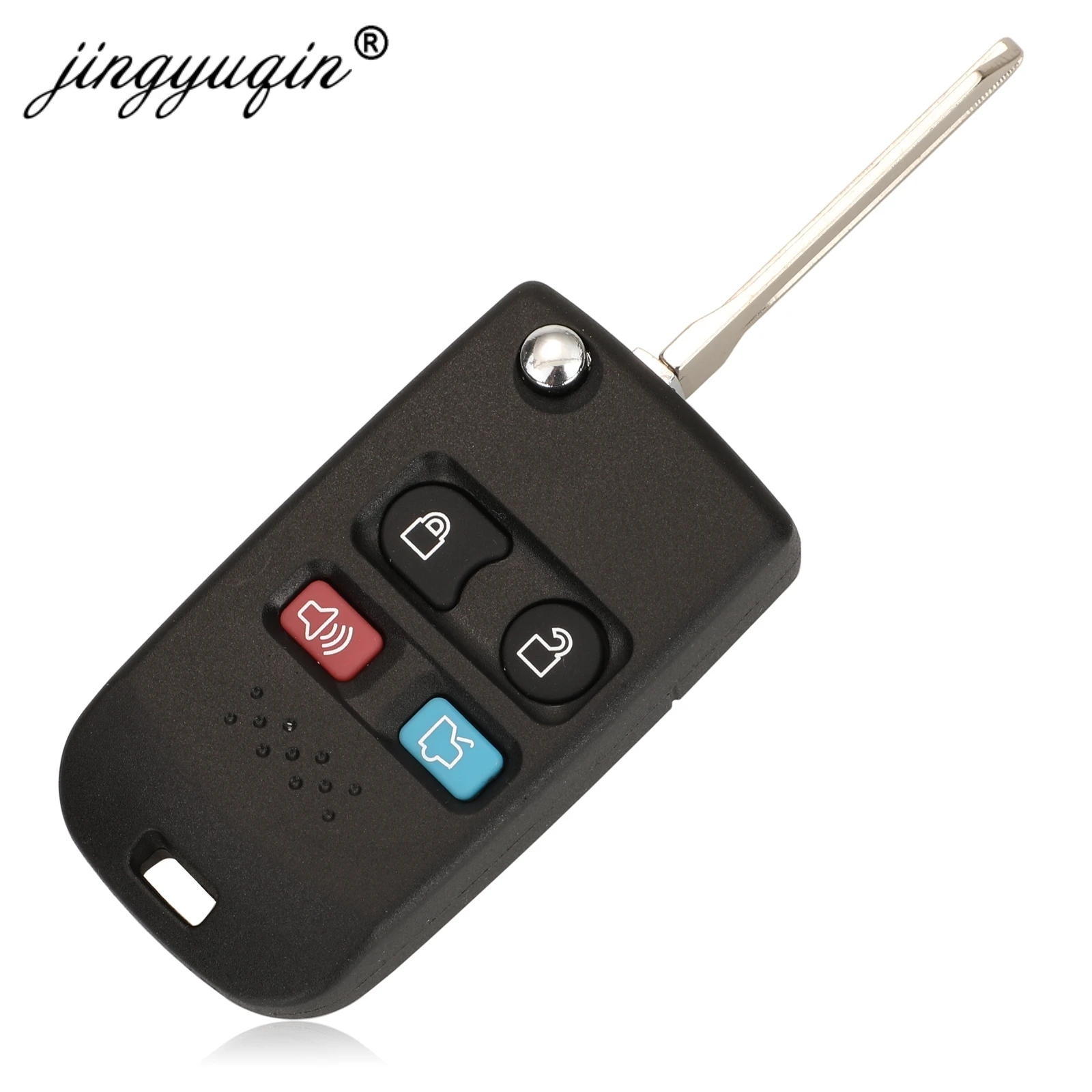 jingyuqin Modified Flip Key Shell for Ford Edge Flex Explprer Escape Expedition Focus Lincoln Mercury Navigator Remote Fob Case