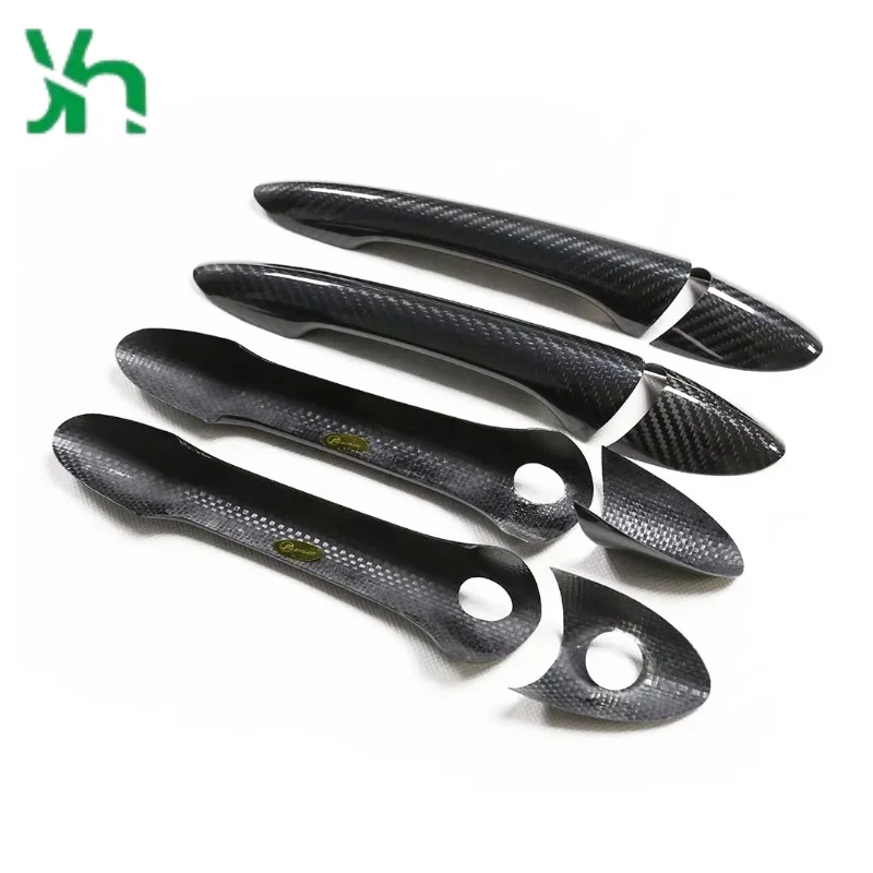 مناسبة لغطاء مقبض الباب من ألياف الكربون سوناتا الحديثة مع مستشعر الدخول بدون مفتاح الخارجي 2011-2015