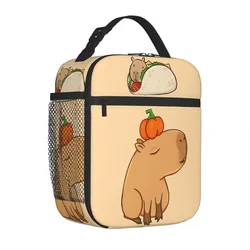 Capybara Taco Thermal Insulated Lunch Bags Travel Animal Capybaras Reusable Lunch Container Thermal Cooler Lunch Box