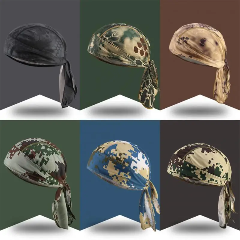 Quick Dry Camo Cycling Cap Head Scarf Men Running Riding Bandana Headscarf Pirate Cap Headband Men Head Scarf Sun Protection