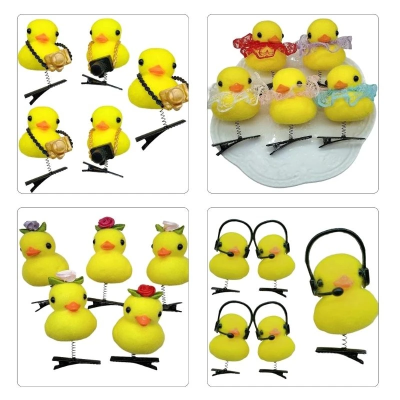 

652F Fun Hairpin Realistic Duck Animal Headwear Bunches Hair Barrettes Clip for Lady Girl Teenagers