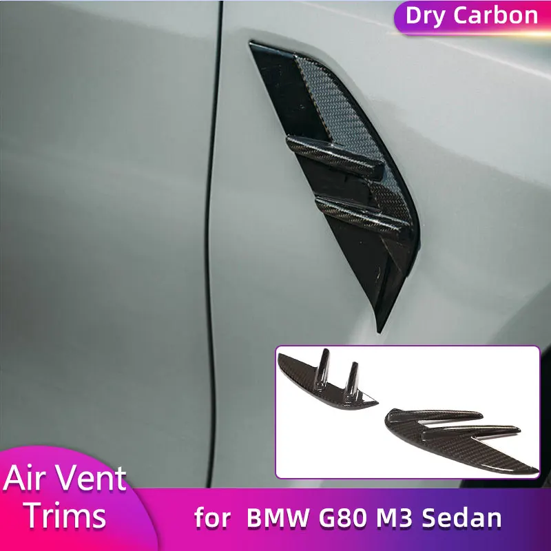

Prepreg Dry Carbon Side Fender Air Vent Cover Trims for BMW G80 M3 Sedan 2021-2025 Car Racing Fender Vents Fins Body Kits