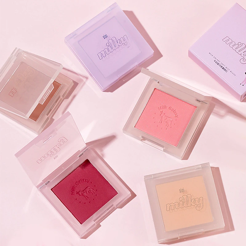 Soft Matte Blush แบบพกพาขนาดเล็ก Natural Blush Palette พีชสีชมพูสีแดง Rouge Cheek ยาวนาน Nude แต่งหน้าเครื่องสำอางค์แต่งหน้า