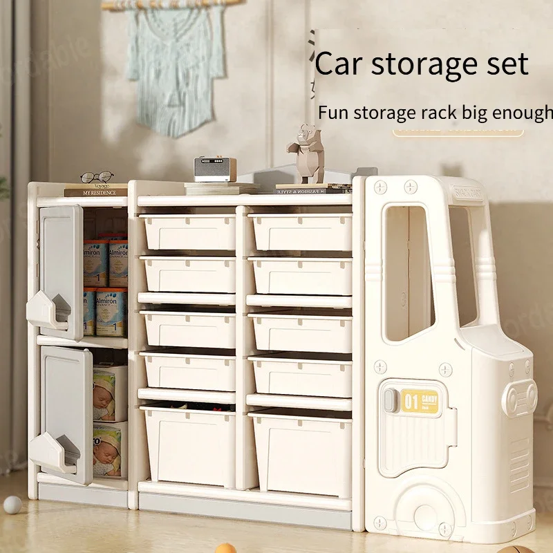 Picture Book Storage Children Floor Shelves Plastic Storage Cabinet Cars Sundries Sorting Baskets  Home Gadgets Closet Organizer