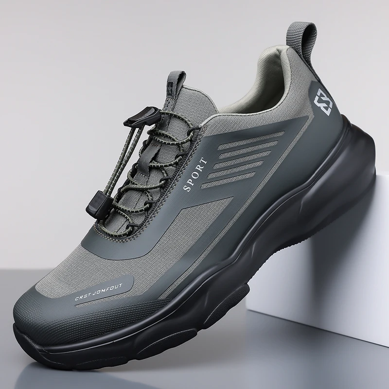 

Men's Autumn New Arrival Black Leather Shoes - Breathable Thick-Sole Stylish Sneakers, Casual & Sporty, Versatile & Lightweight