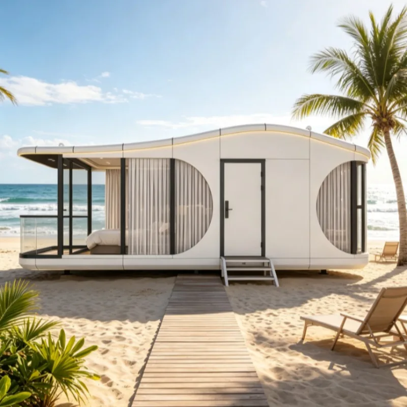 Steel Structure Prefab Capsule House Portable Waterproof Durable Modern Scenic Resort Outdoor Leisure Homestay Cabin Building