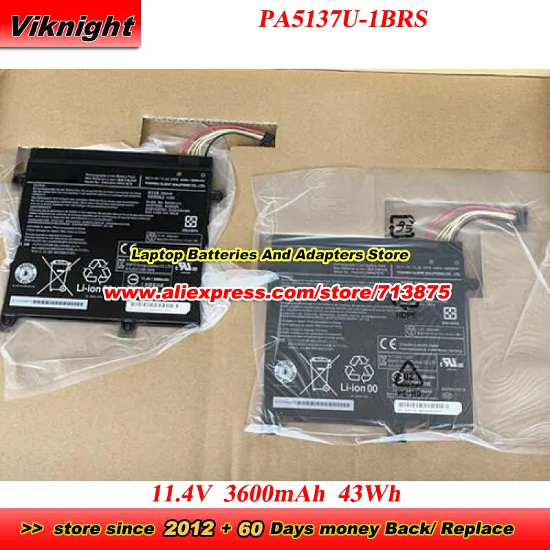 Batería PA5137U-1BRS 11.4V 3600mAh 43Wh para Portege X20W Z10T-A Z10T-A-104 Z10T-A-13V Z10T-A-11Z Z10T-A-14E