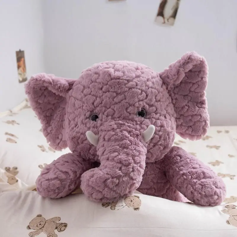 soft Stuffed Elephant Doll Cartoon Elephant Plush Toy Vivid and Cute Plush Stuffed Doll for Balcony Car Stroller Bed and Sofa