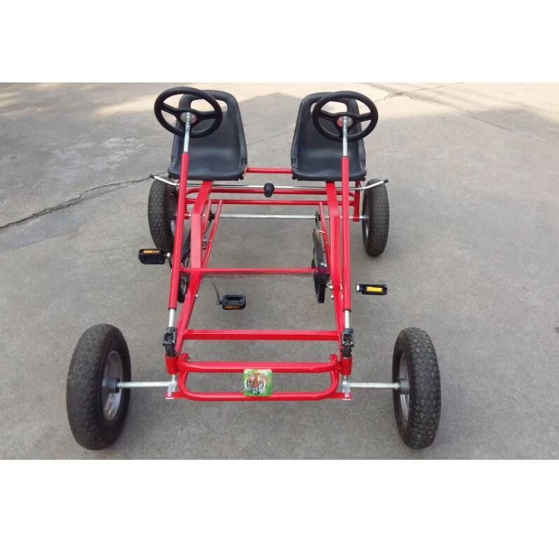 Plastic four wheel heavy duty adults 4 wheel pedal go cart