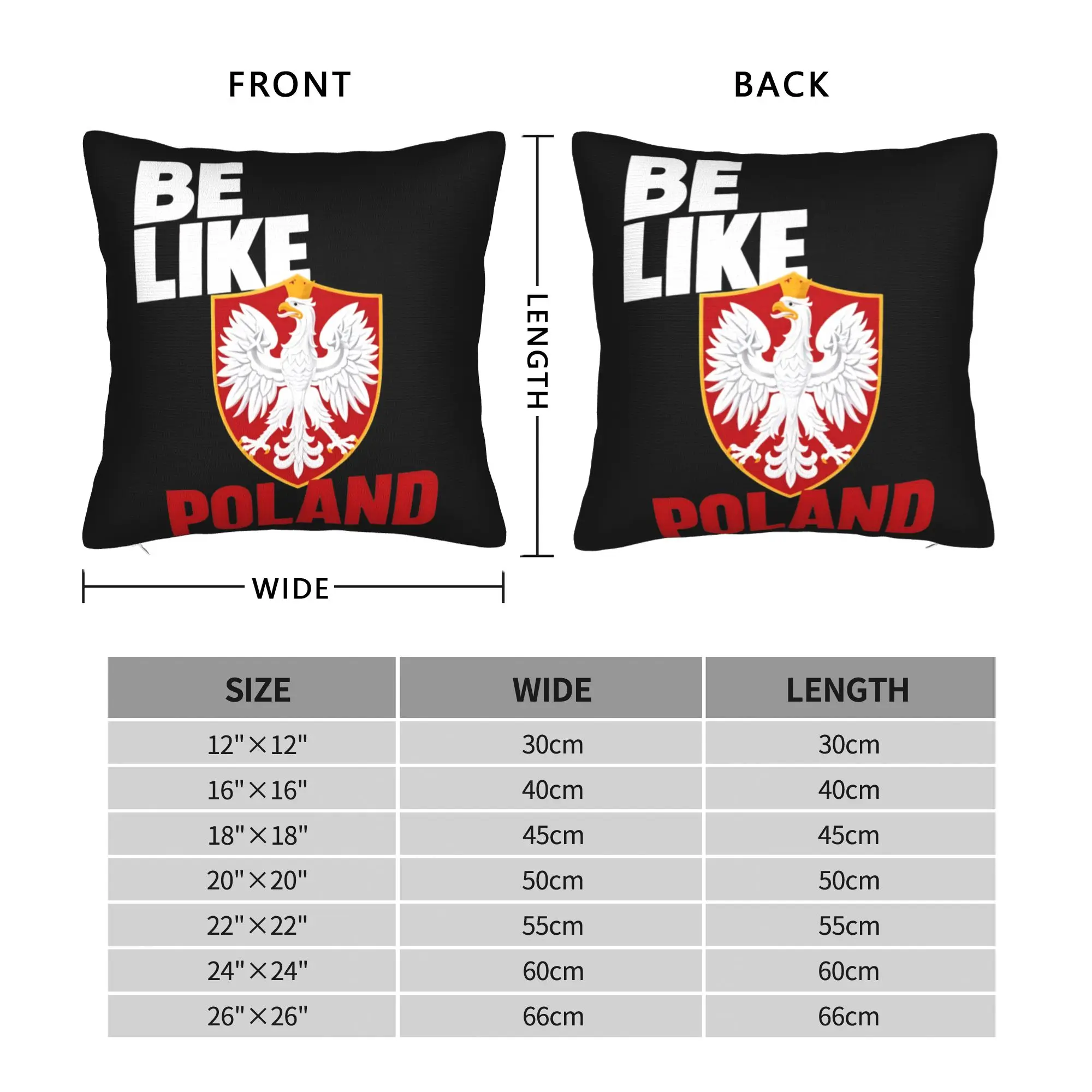 Be Like Poland Square Pillow Cases Polish Cushion Cover Novelty Polyester Decorative Pillowcase for Home 45x45cm