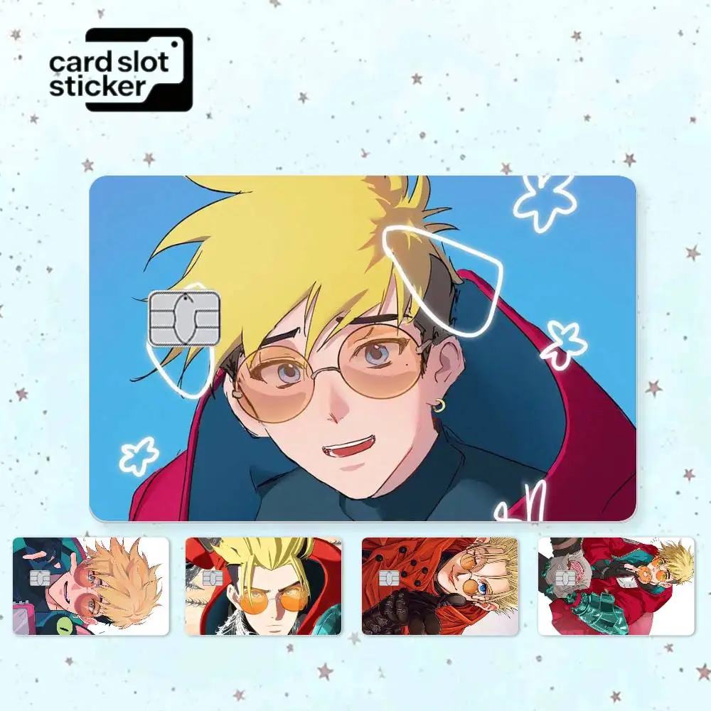

Cartoon Trigun Stampede Vash Credit Card HD Stickers Game Card Decal Small Chip Waterproof Sticker Gift
