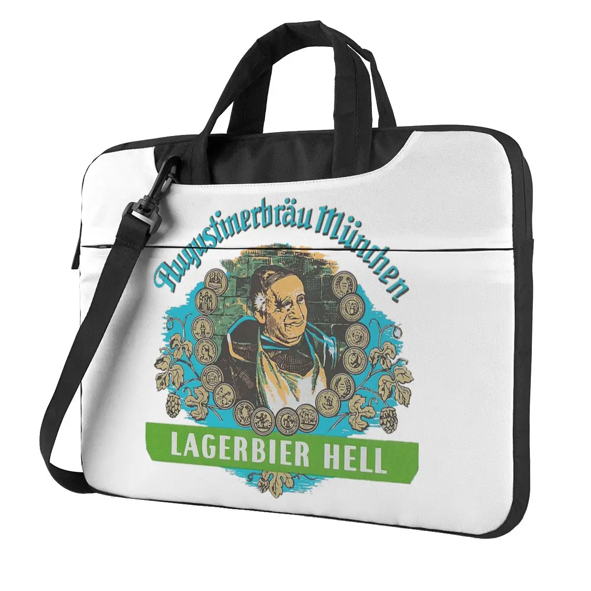 

Augustiner Munich Beer ...Lagerbier Hell Laptop Bag Case Protective Vintage Computer Bag Bicycle Crossbody Laptop Pouch