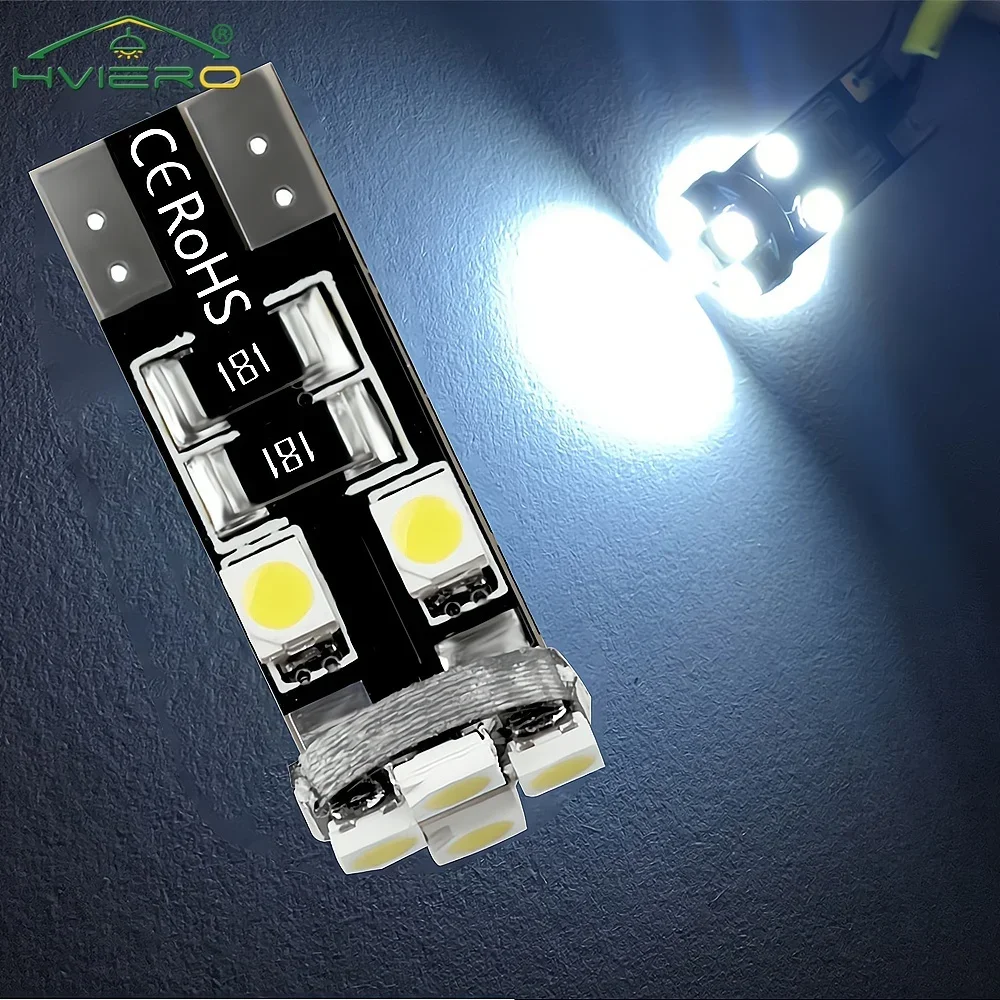 2X T10 DC 12V Xenon White 194 3528 8Smd Auto Led Interior Light Tail Bulb Backup Lights Parking Lamp Day Lighting Reading Lamps