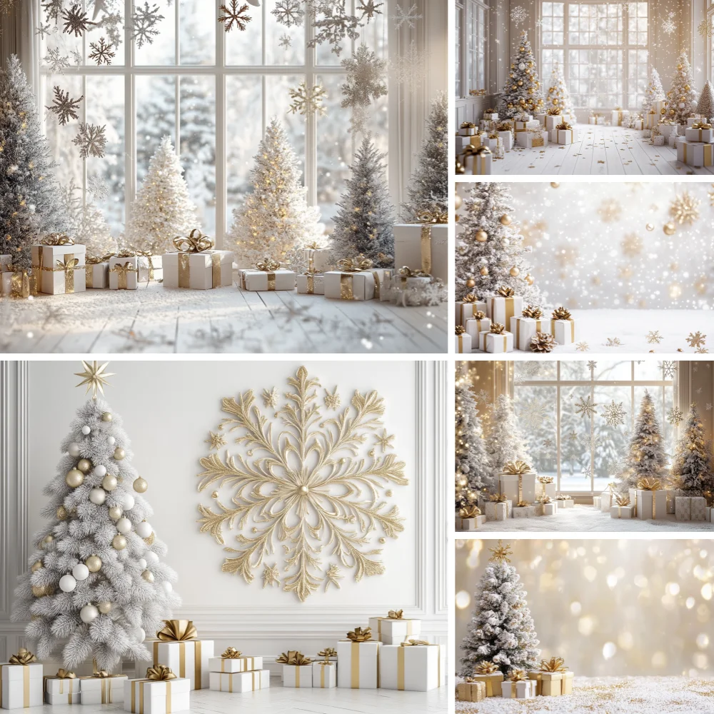 

Photography Background Winter Christmas Window Forest Xmas Tree Snow Kids Family Portrait Decor Backdrop Photo Studio