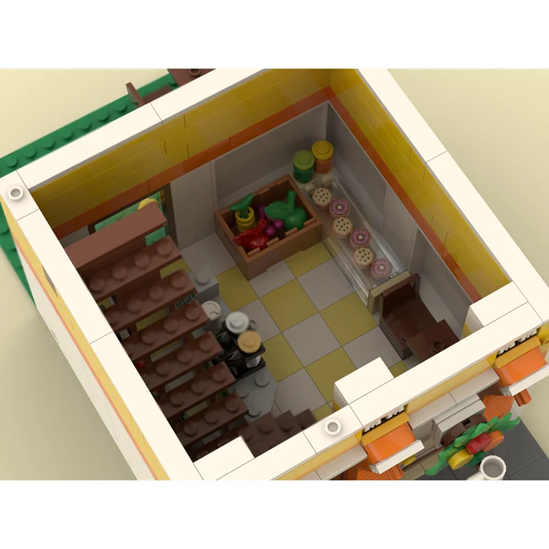 مدينة شارع عرض Moc قوالب بناء وحدات مشمس الجانب Apt نموذج التكنولوجيا كتل عيد الميلاد لتقوم بها بنفسك لعبة هدايا البناء