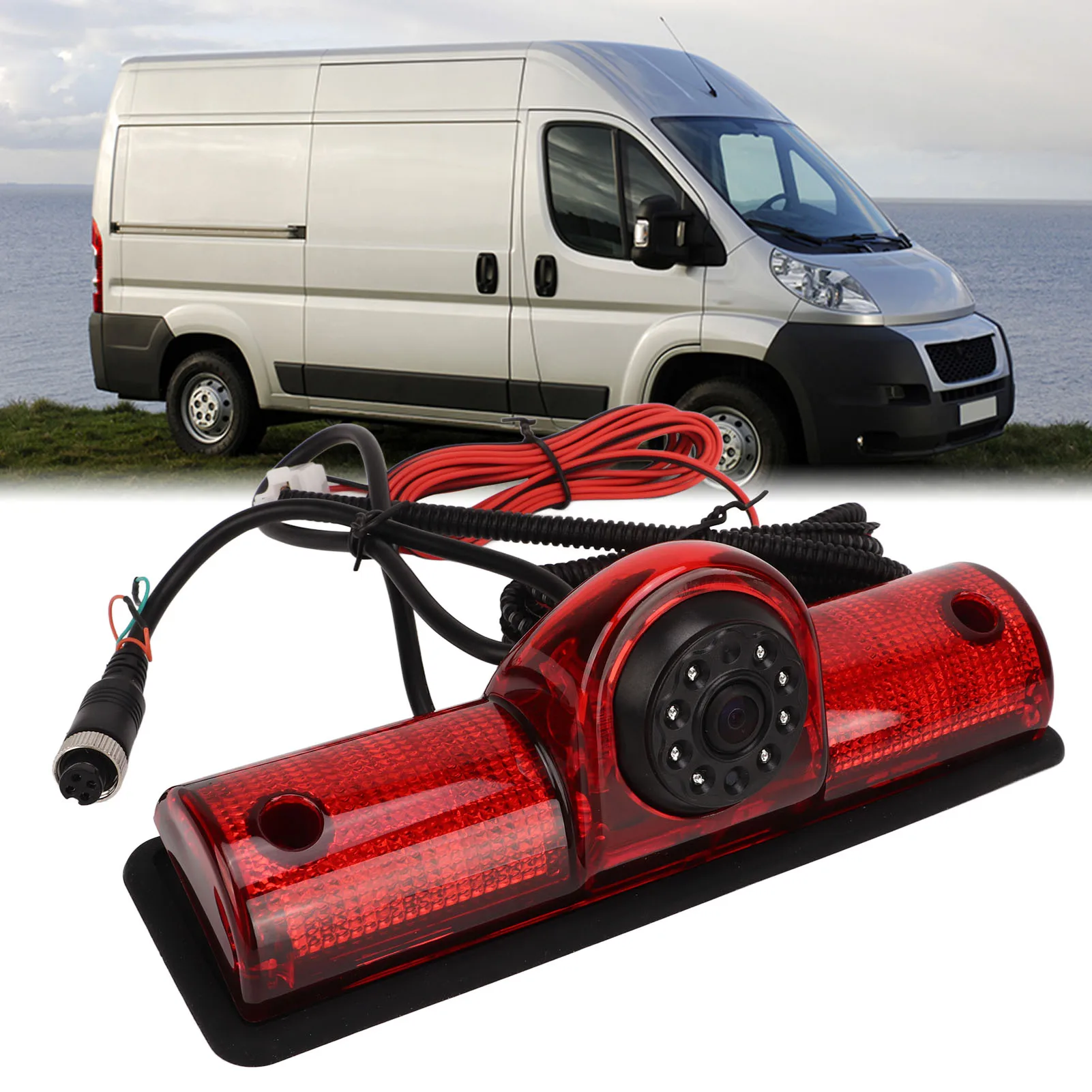 كاميرا ضوء الفرامل العالمية أداء مستقر 170 ° زاوية واسعة رؤية واسعة IP68 كاميرا عكسية مقاومة للماء وضوح للغاية للسيارة #2