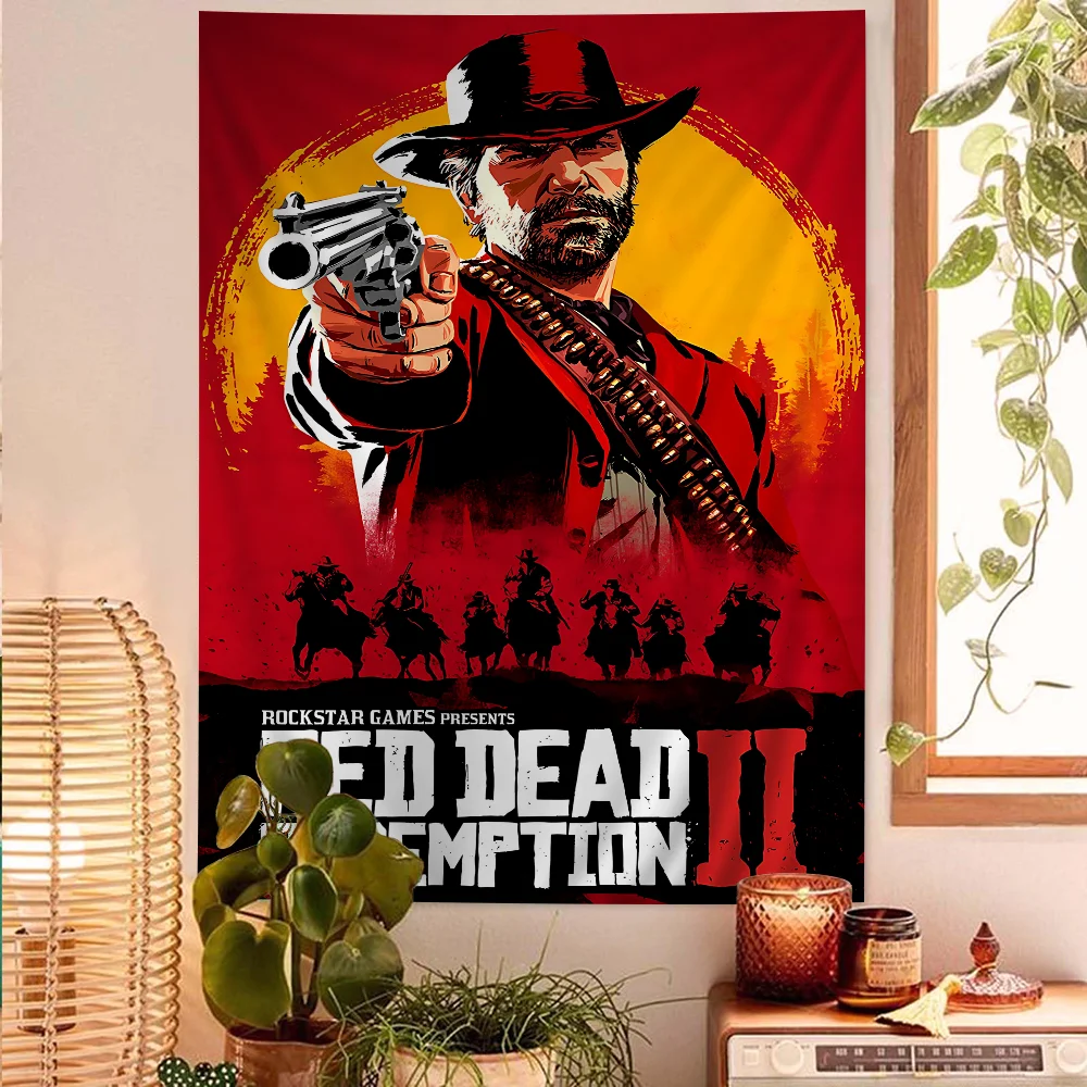 Game R-Red Dead-R-Redemptions 2 Classic Vintage Chart Tapestry for Living Room Home Dorm Decor Art Home Decor