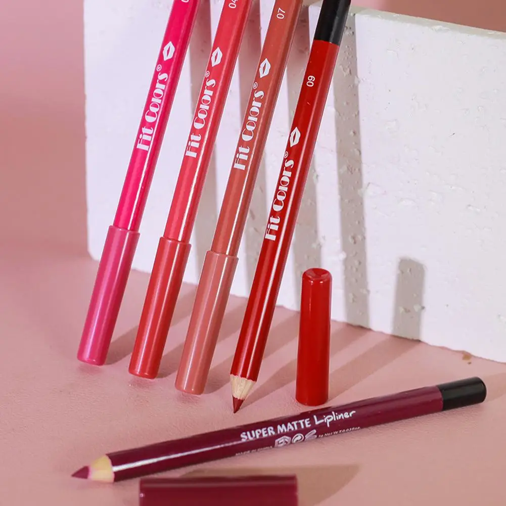 Juego de lápices delineadores de labios, lápiz labial mate de contorno desnudo, resistente al agua, lápiz labial de larga duración, cosméticos de tinte labial, 1 Juego
