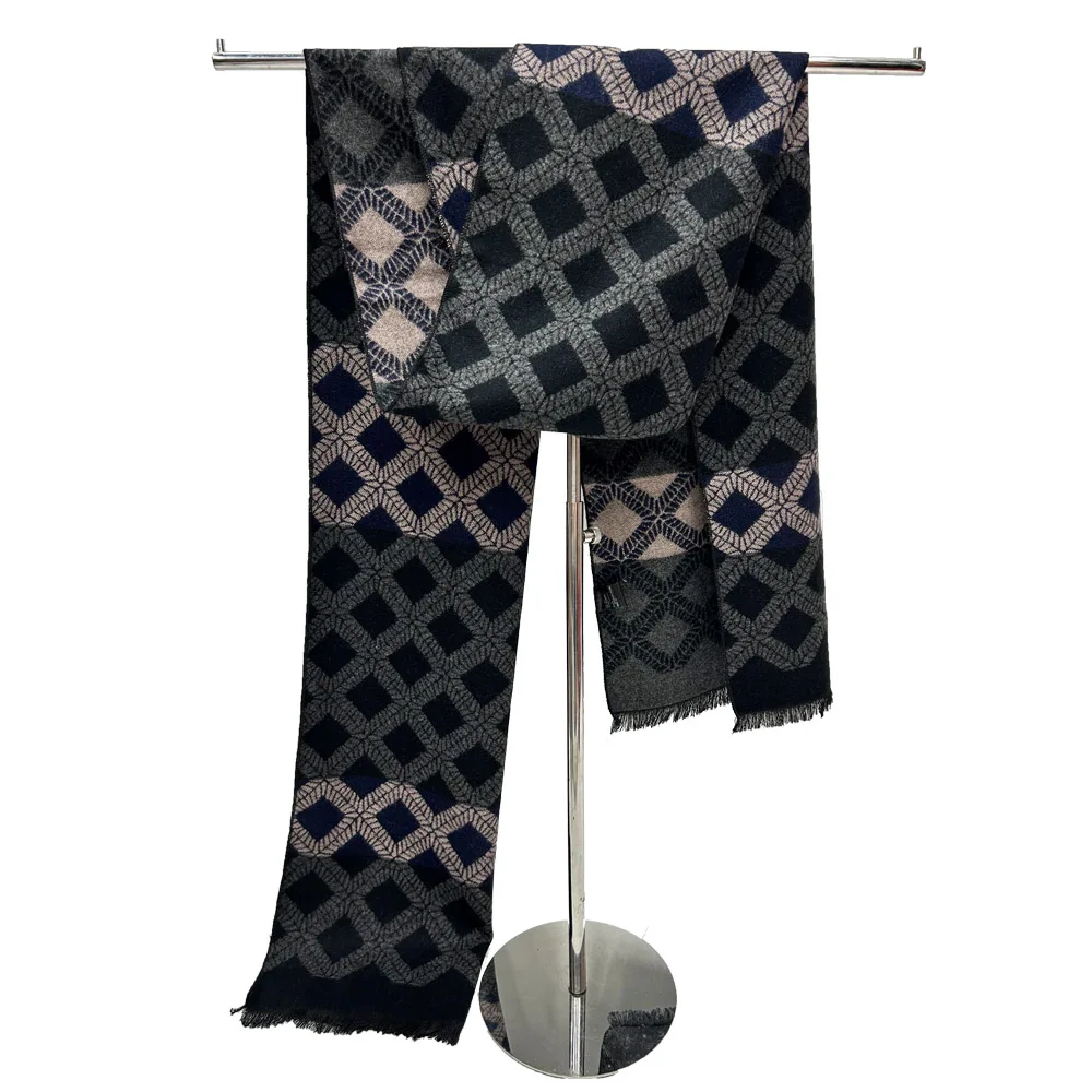 

Модный жаккардовый геометрический зимне-осенний теплый шарф для деловых людей