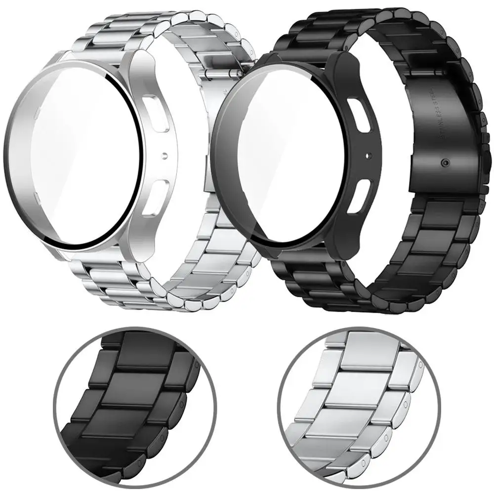 For Samsung Galaxy Watch4 40mm Tri-Beads Stainless Steel Watch Band and Strap Link Remover Set(Silver)