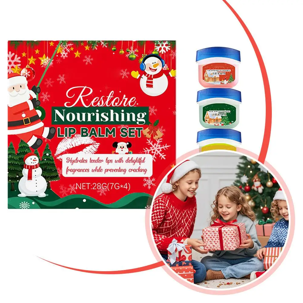 Christmas-exclusive Nourishing Lip Balm Set Multiple Botanical Extracts Deeply Moisturize Lips Effectively Alleviate Dryness