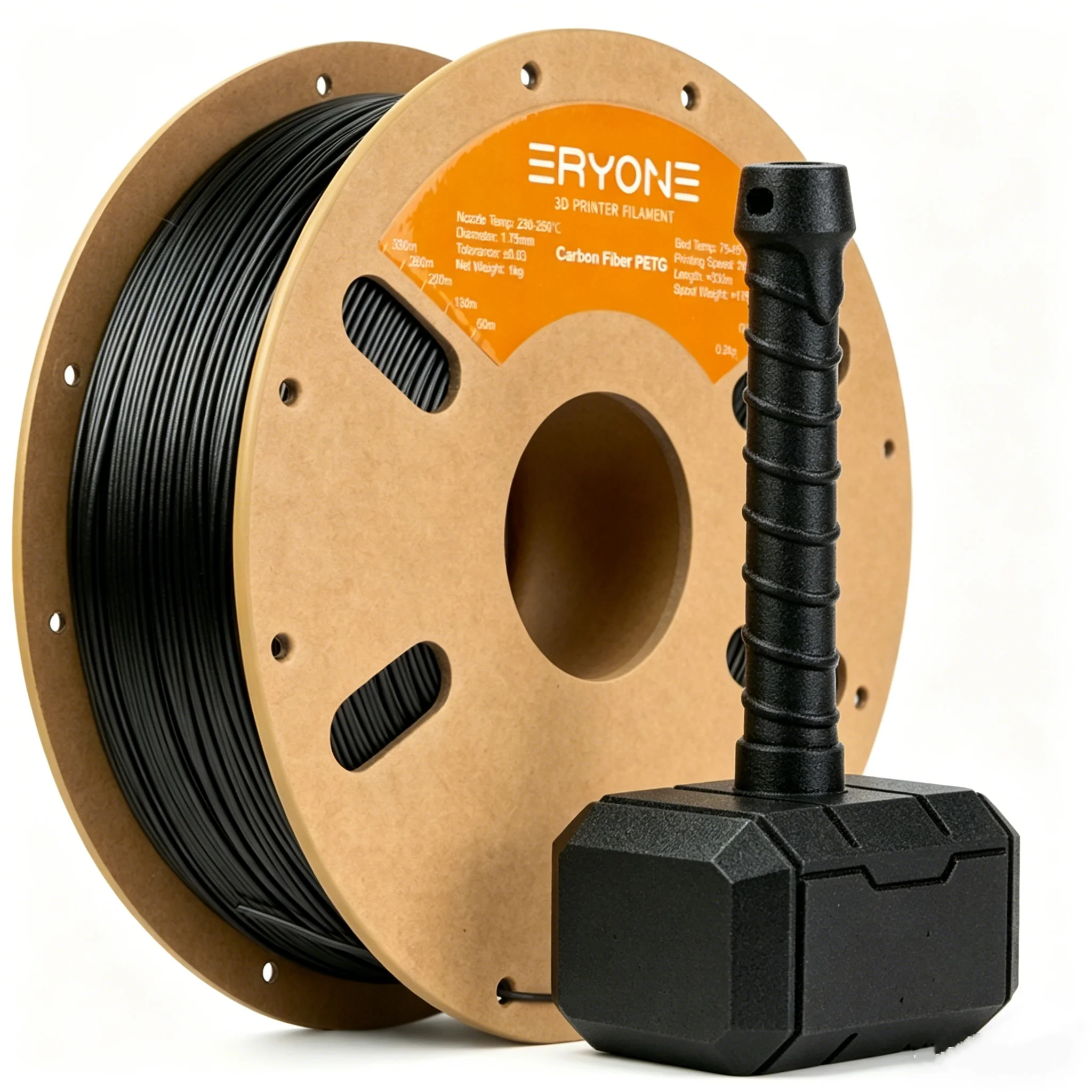 Eryone 1KG PETG Carbon Fiber Filament 1.75mm, 15% CF High Rigidity 3D Printer Filament, +/-0.03mm