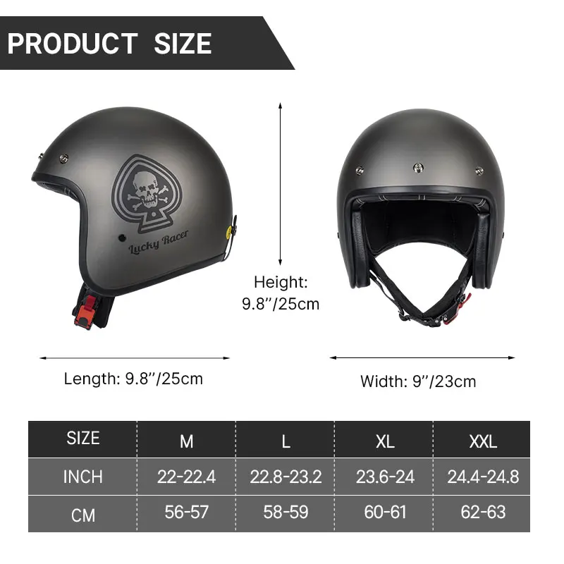 Newest Personality Pattern Retro Open Face 3/4 Motorcycle Helmet Motocross Cafe Racer Men Women Casque Capacetes DOT Approved