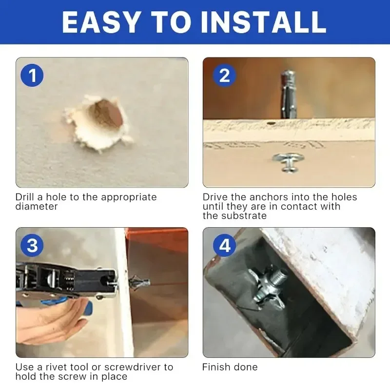 M4 M5 M6 Jack Nuts Screw Petal Shape Metal Rivet Nut Expansion Plugs Clamp Panel License Plate Lock Fixing Screw Bolt Rivetnut