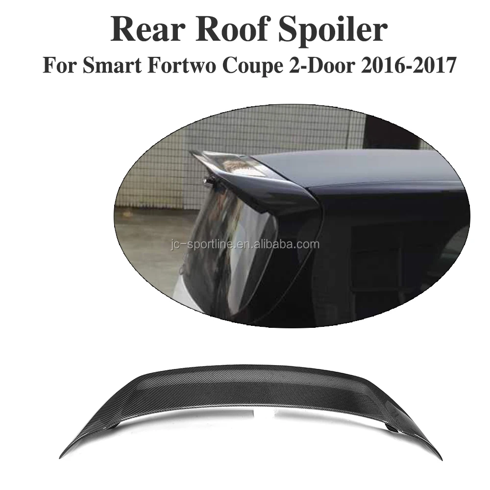 Carbon Fiber Wing Roof Spoiler for Smart Fortwo Coupe 2-Door 16-17 Rear Wings Top Wings Black Lip Trunk Wing Body Kit Splitter