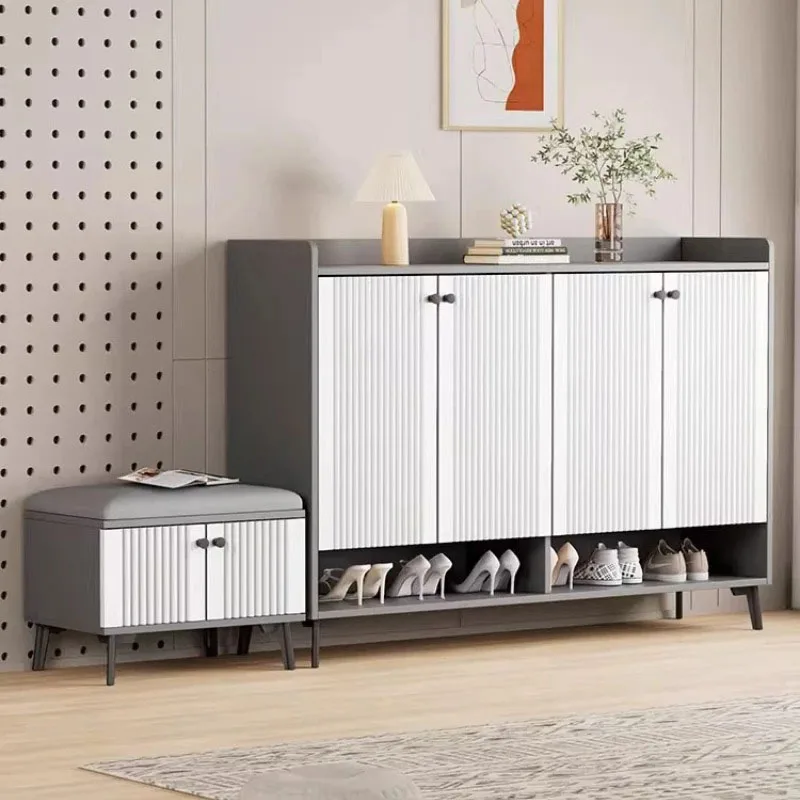 خزانة الأحذية البيضاء الجمالية الحديثة بساطتها تصميم فاخر تخزين خزانة الأحذية الأزياء الداخلية Sapateira الأثاث العصري #5