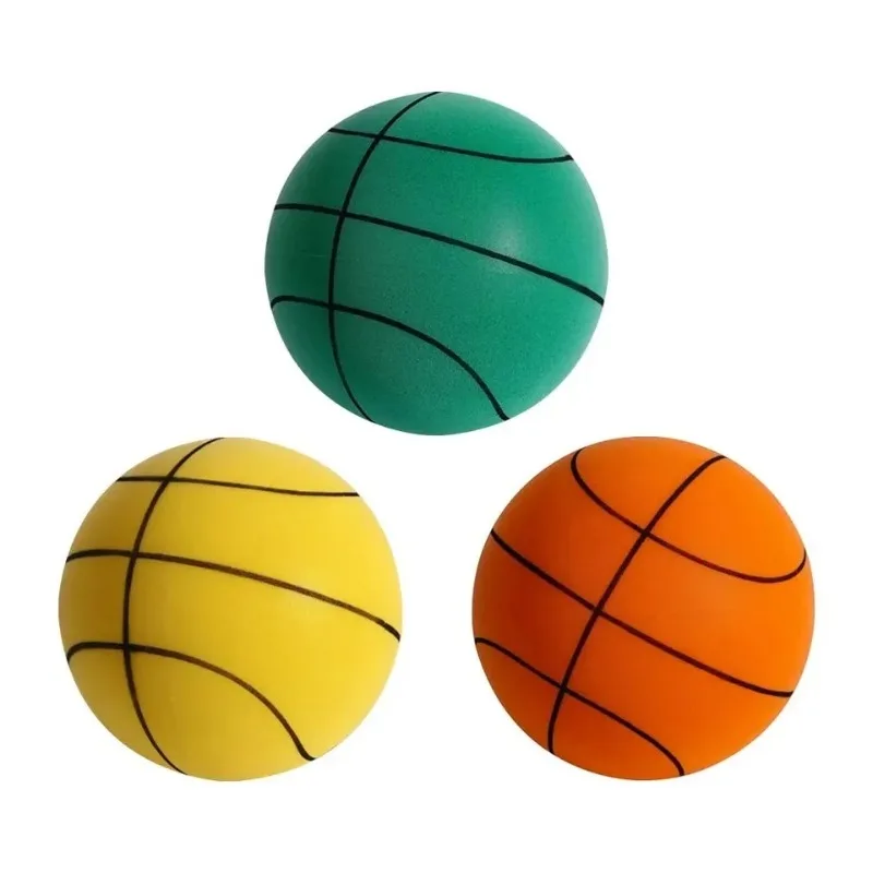 Kids Silent Basketball Quiet High Density Soft PU Foam Squeezable Ball Indoor Mute Bouncing Basketball for Children Sports Toys