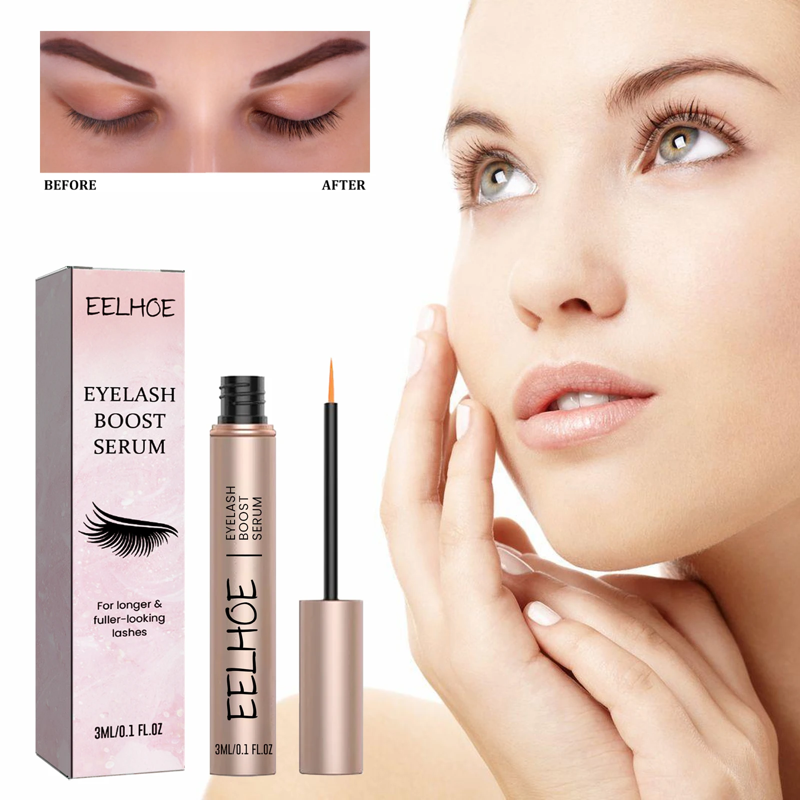 Wimperboost Serum Snel Langer Voller Dikker Curling Lash Behandeling Oogzorg Make-up Lash Serum Groei Zacht Hydraterend 3ml